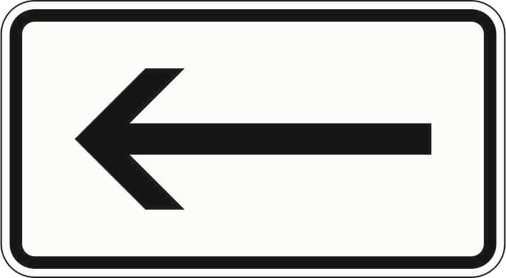 Verkehrszeichen: Richtung, linksweisend