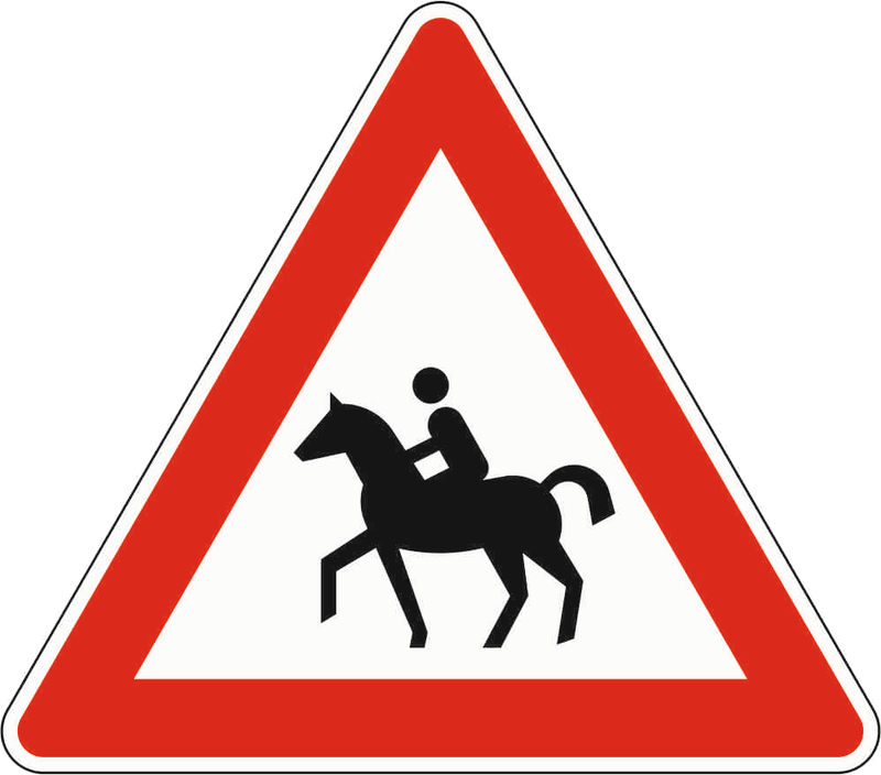 Verkehrszeichen: Reiter - Aufstellung rechts