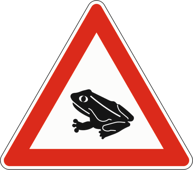 Verkehrszeichen: Amphibienwanderung - Aufstellung rechts