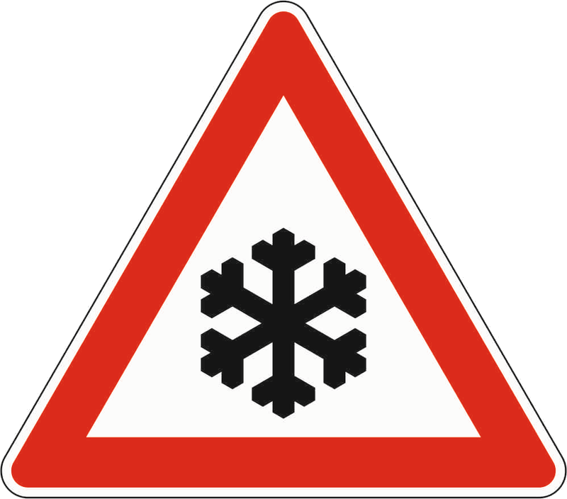 Verkehrszeichen: Schnee- oder Eisglätte