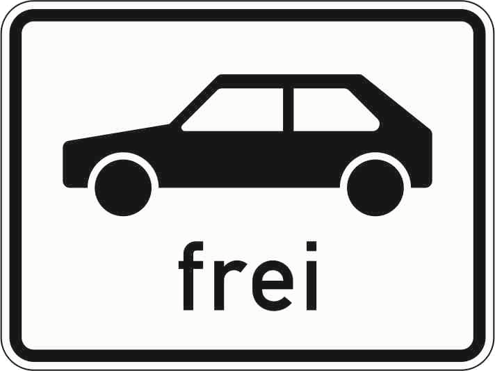Verkehrszeichen: Personenkraftwagen frei