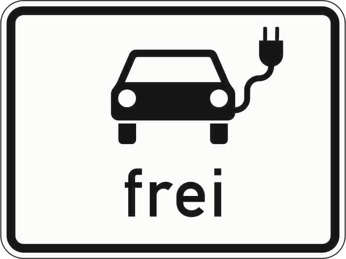 Verkehrszeichen: Elektrisch betriebene Fahrzeuge frei