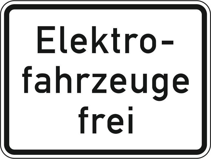 Verkehrszeichen: Elektrofahrzeuge frei