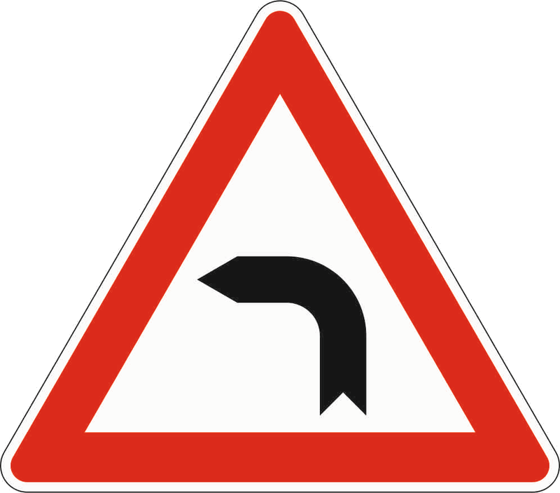 Verkehrszeichen: Kurve - links
