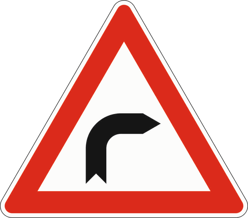 Verkehrszeichen: Kurve - rechts
