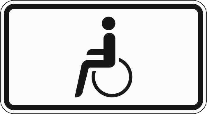 Verkehrszeichen: Nur Schwerbehinderte mit außergewöhnlicher Gehbehinderung und Blinde