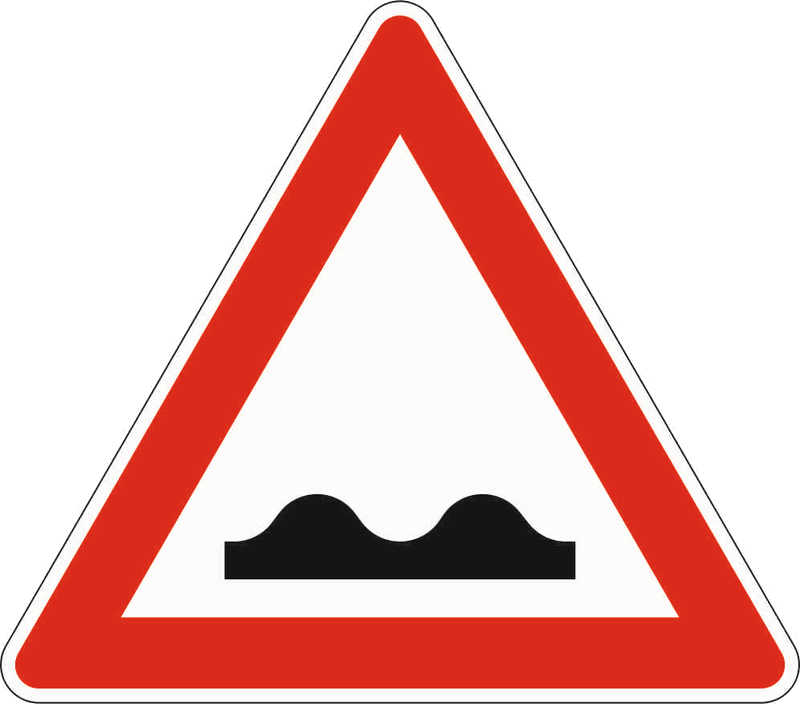 Verkehrszeichen: Unebene Fahrbahn