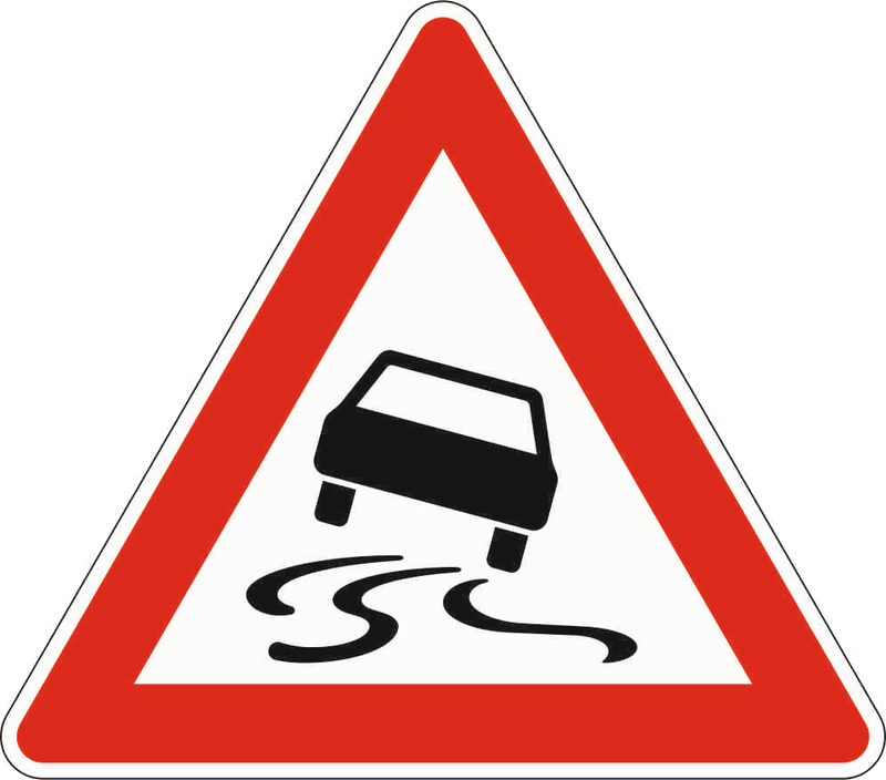 Verkehrszeichen: Schleuder- oder Rutschgefahr