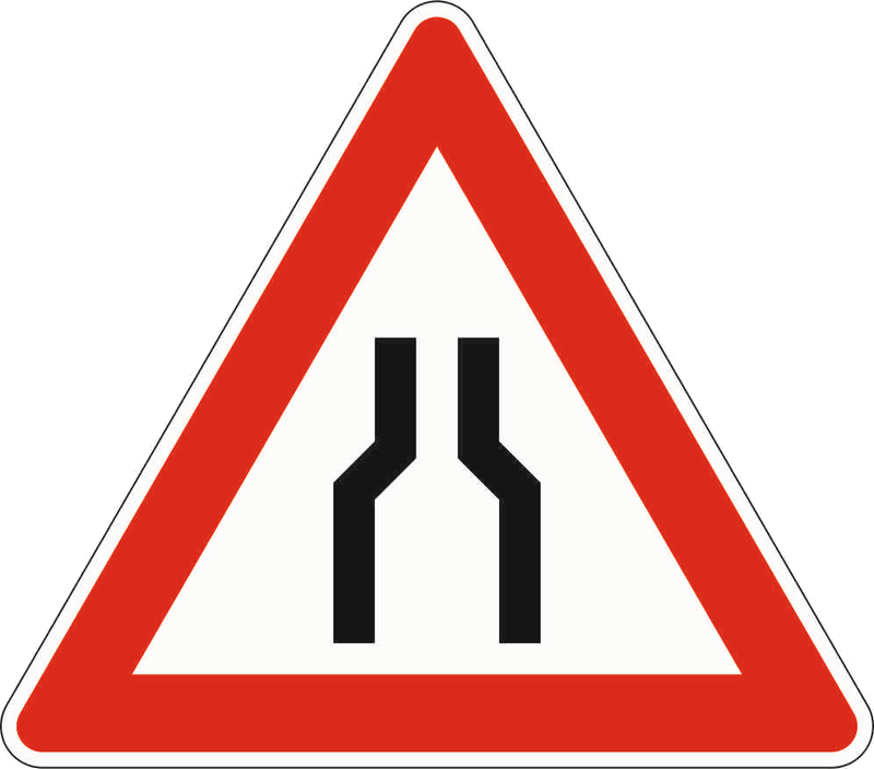 Verkehrszeichen: Verengte Fahrbahn
