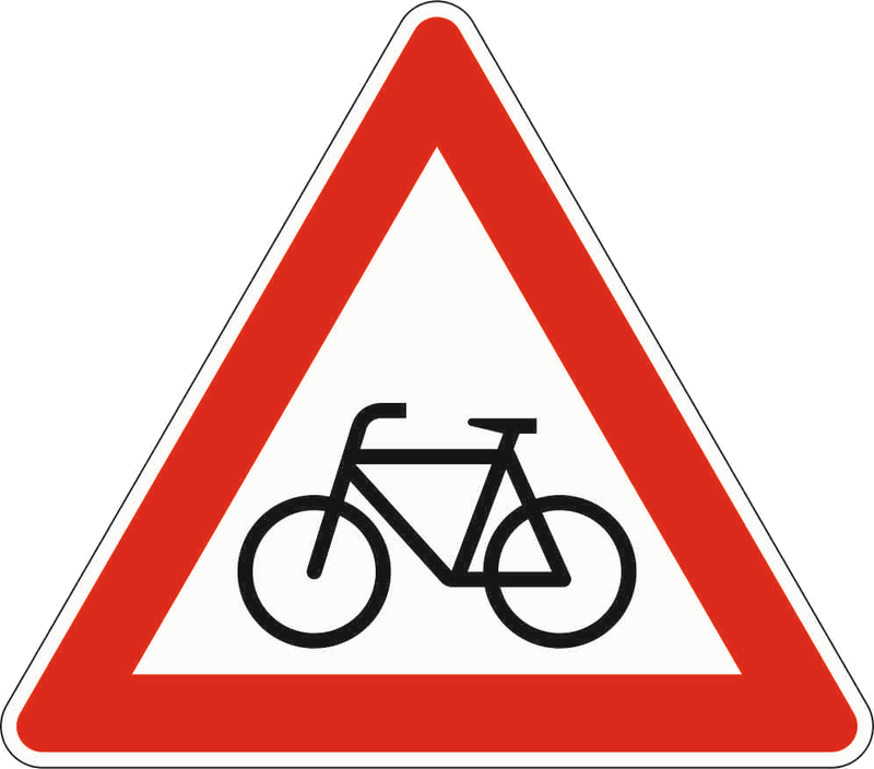 Verkehrszeichen: Radverkehr - Aufstellung rechts