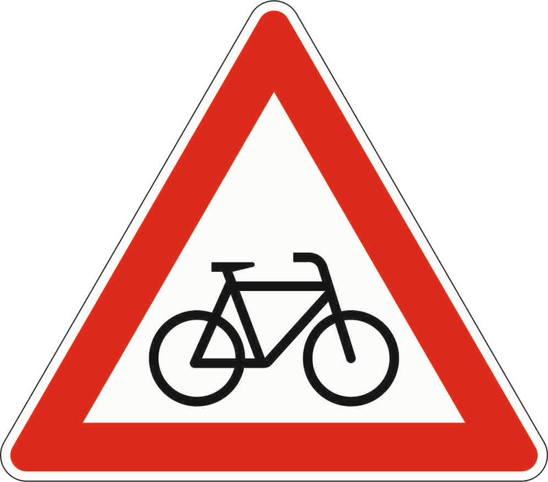 Verkehrszeichen: Radverkehr - Aufstellung links