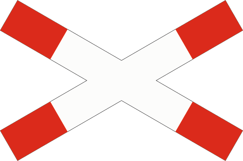 Verkehrszeichen: Andreaskreuz - liegend