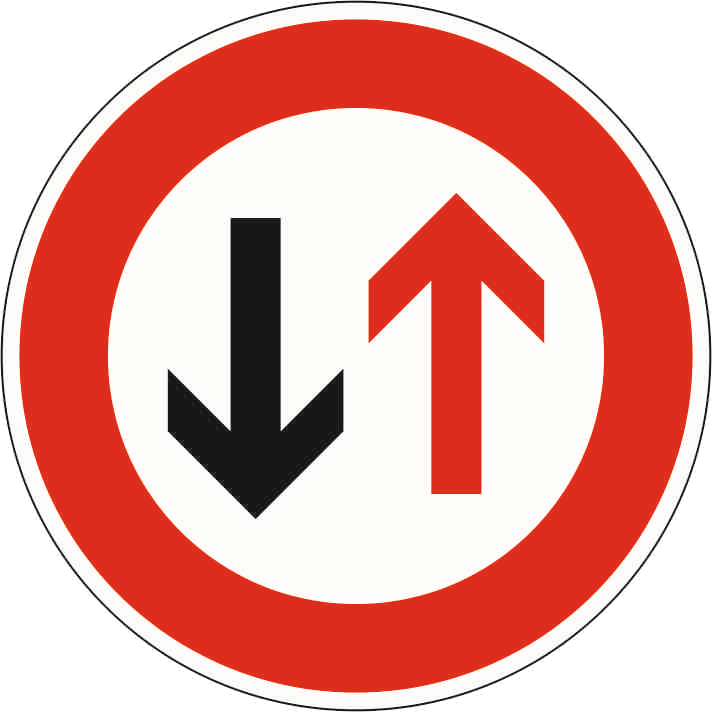 Verkehrszeichen: Vorrang des Gegenverkehrs