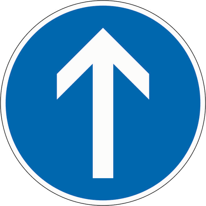 Verkehrszeichen: Vorgeschriebene Fahrtrichtung - geradeaus
