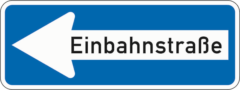 Verkehrszeichen: Einbahnstraße - linksweisend