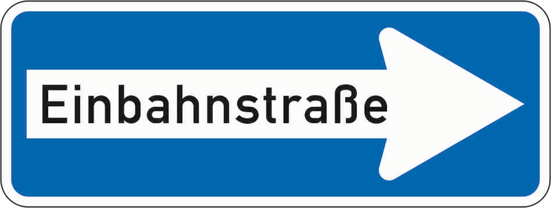 Verkehrszeichen: Einbahnstraße - rechtsweisend