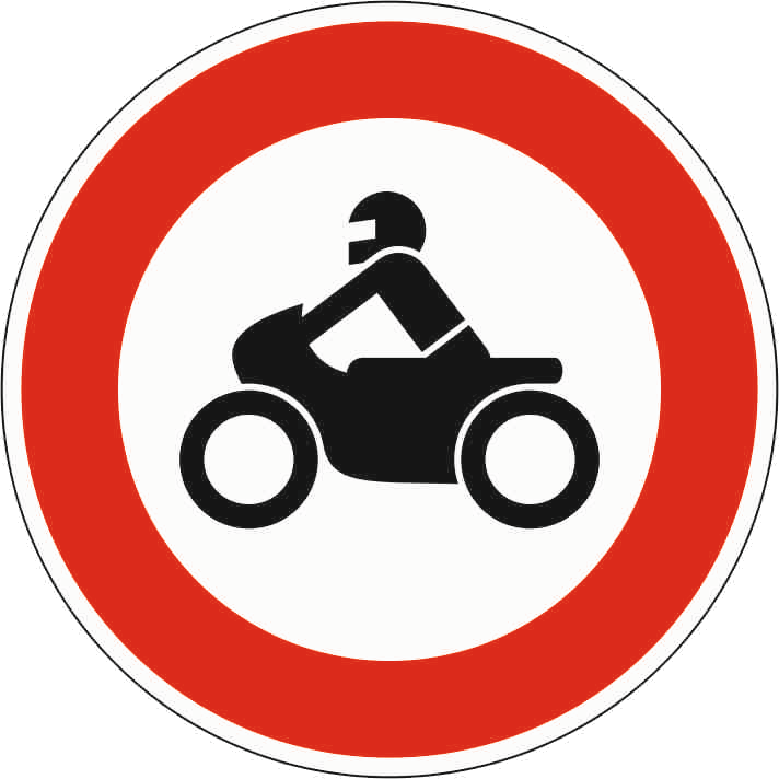 Verkehrszeichen: Verbot für Krafträder