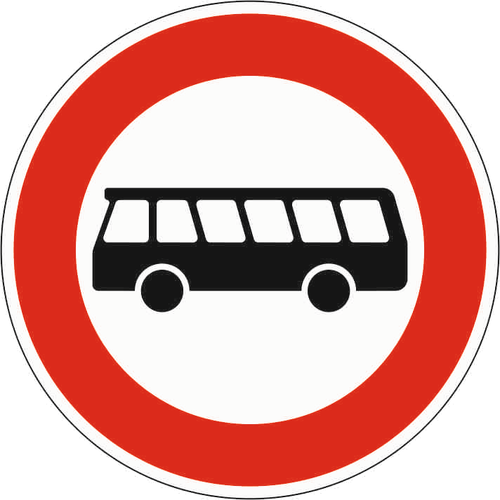 Verkehrszeichen: Verbot für Kraftomnibusse