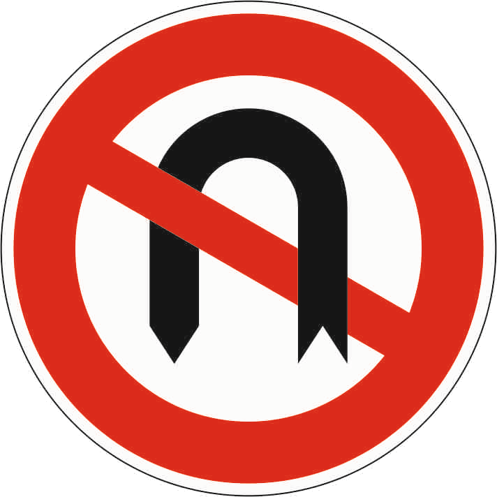 Verkehrszeichen: Verbot des Wendens