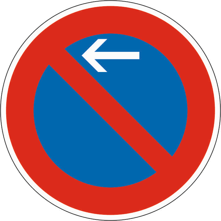 Verkehrszeichen: Eingeschränktes Haltverbot - Anfang - Aufstellung rechts