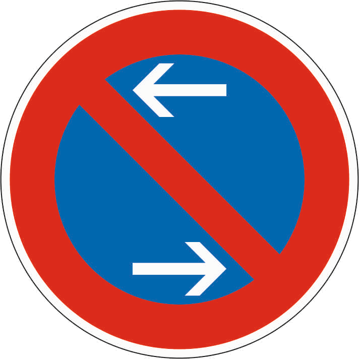 Verkehrszeichen: Eingeschränktes Haltverbot - Mitte - Aufstellung rechts
