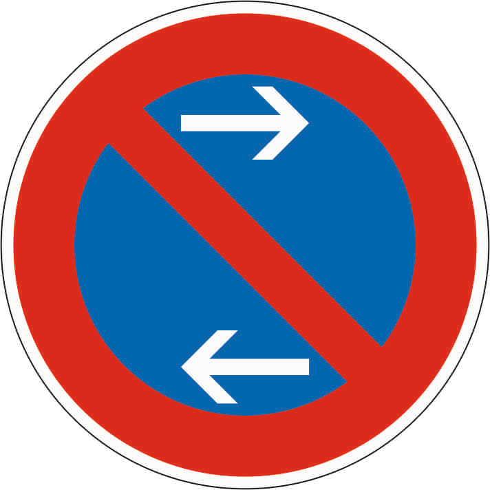 Verkehrszeichen: Eingeschränktes Haltverbot - Mitte - Aufstellung links