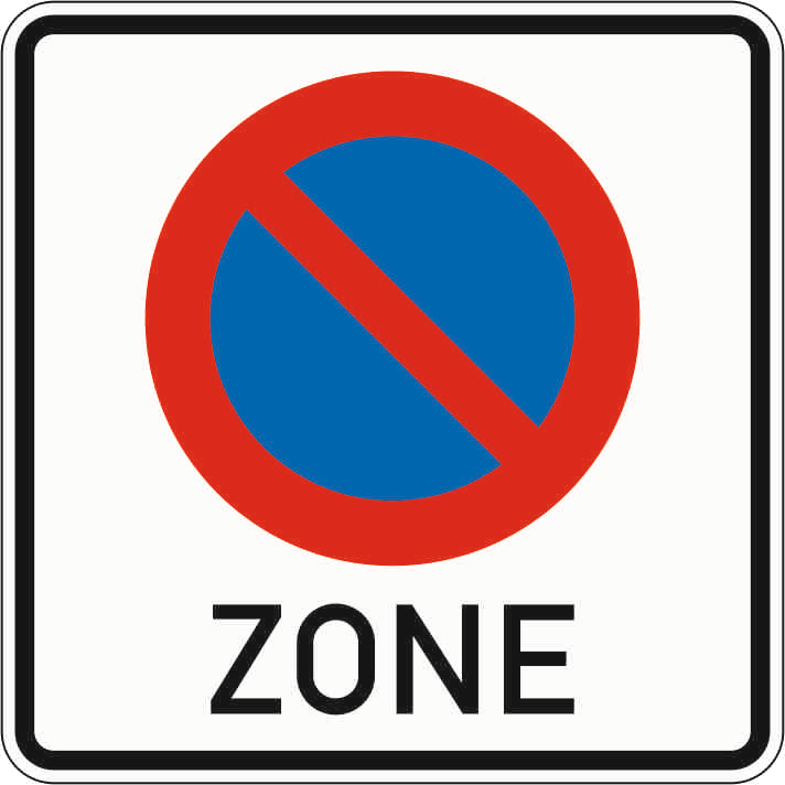 Verkehrszeichen: Beginn eines eingeschränkten Haltverbotes für eine Zone
