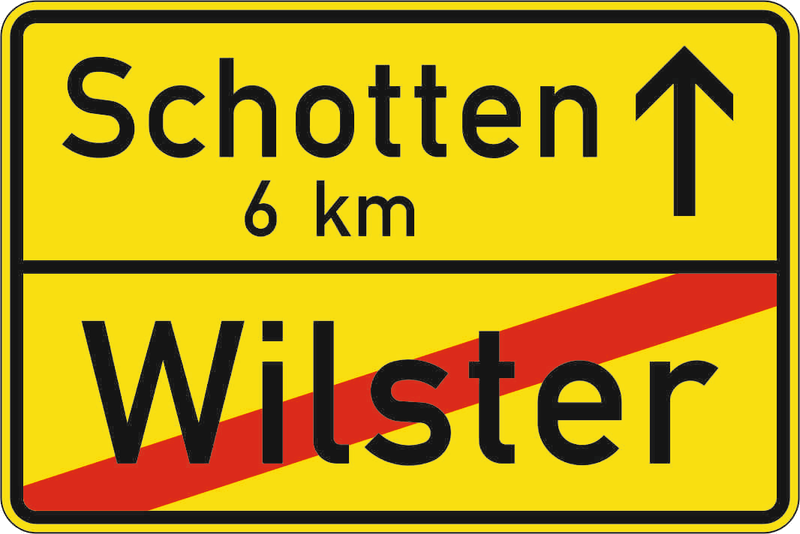 Verkehrszeichen: Ortstafel Rückseite