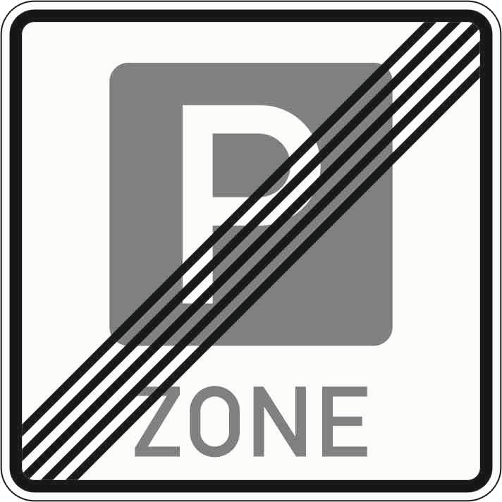 Verkehrszeichen: Ende einer Parkraumbewirtschaftungszone