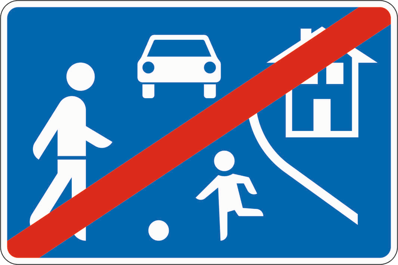 Verkehrszeichen: Ende eines verkehrsberuhigten Bereichs
