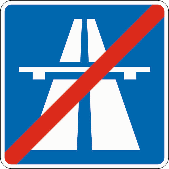 Verkehrszeichen: Ende der Autobahn