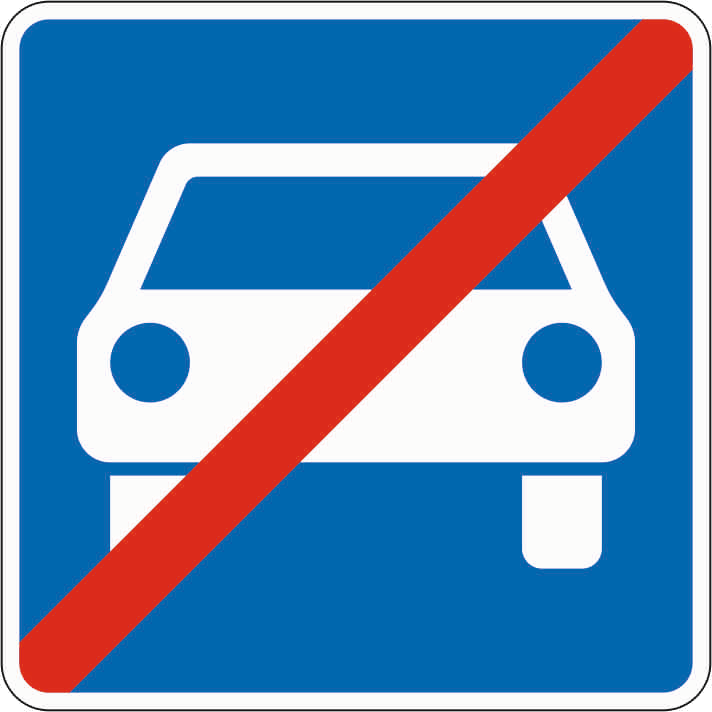 Verkehrszeichen: Ende der Kraftfahrstraße