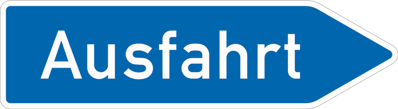 Verkehrszeichen: Ausfahrt von der Autobahn