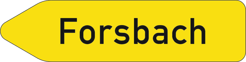 Verkehrszeichen: Pfeilwegweiser auf sonstigen Straßen mit geringerer Verkehrsbedeutung -linksweisend