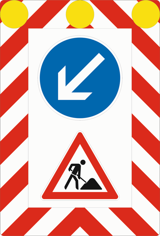 Verkehrszeichen: Fahrbare Absperrtafel